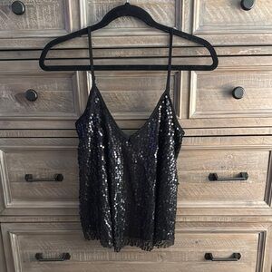 Altar’d State Black Sequin Camisole Top